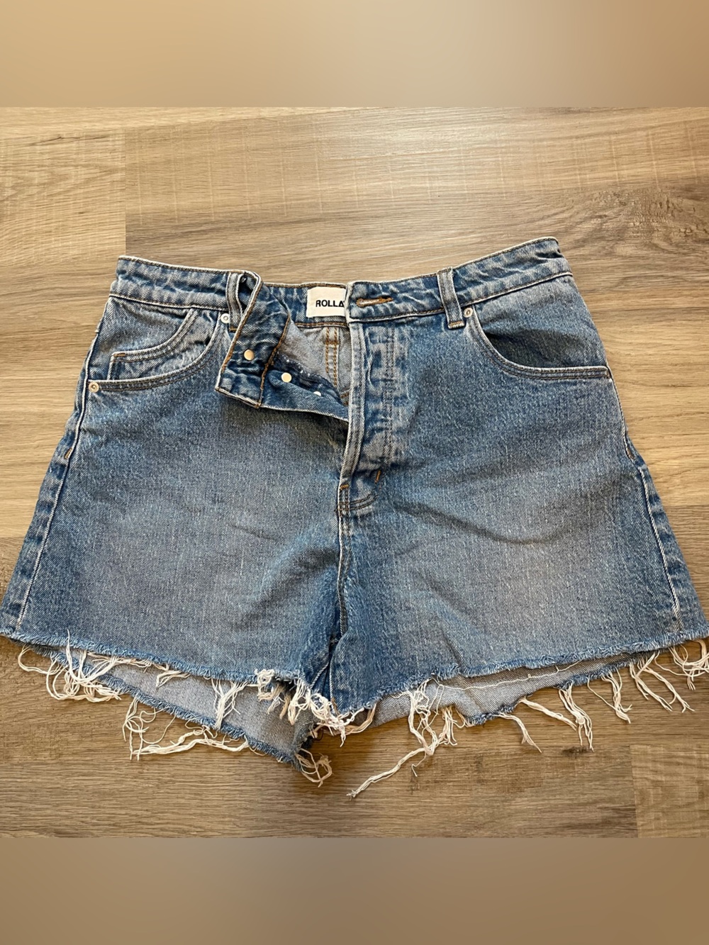 Rollas Denim Original Short High Rise Cut Off Size 30